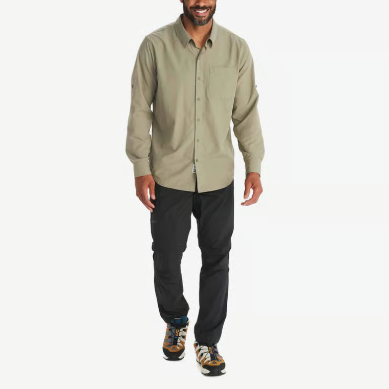 Мужская рубашка Marmot (серо-зеленая) — фото 3