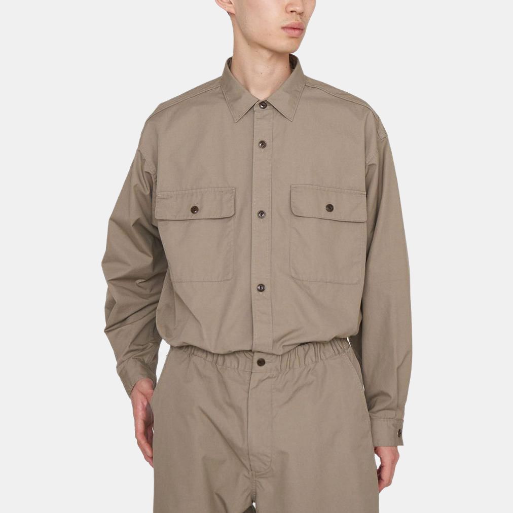 Мужская куртка nanamica Shirt Jacket (однотонная) — Морской синий — фото 10