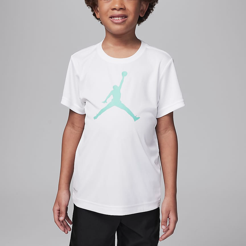 Детская футболка Jordan Dri-FIT logoT (белый) — фото 4