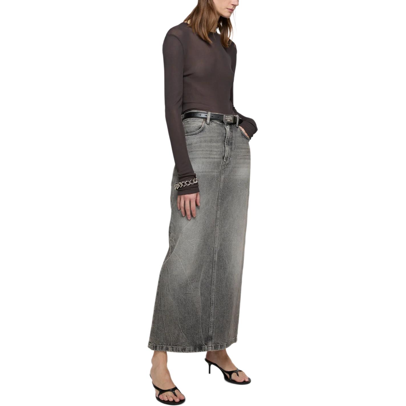 Женская футболка Acne Studios Thin Long-sleeve (черная) — фото 3