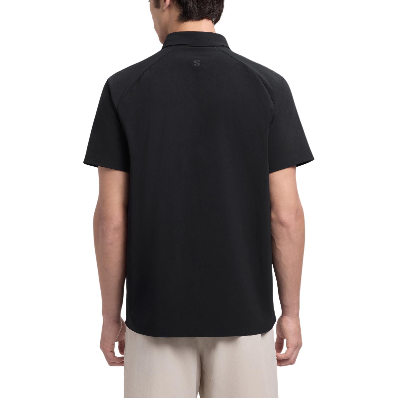 Мужская футболка Salomon SS26 PL WOVEN Polo (зеленый) — фото 5