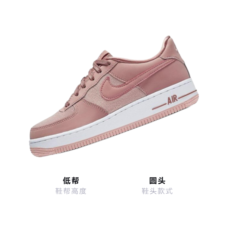 Кеды Nike NikeAir Force 1 GS (розовый) — фото 2