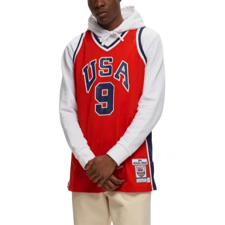 Mitchell Ness Basketball Jerseys Men’s Red Moderate Straight Fit