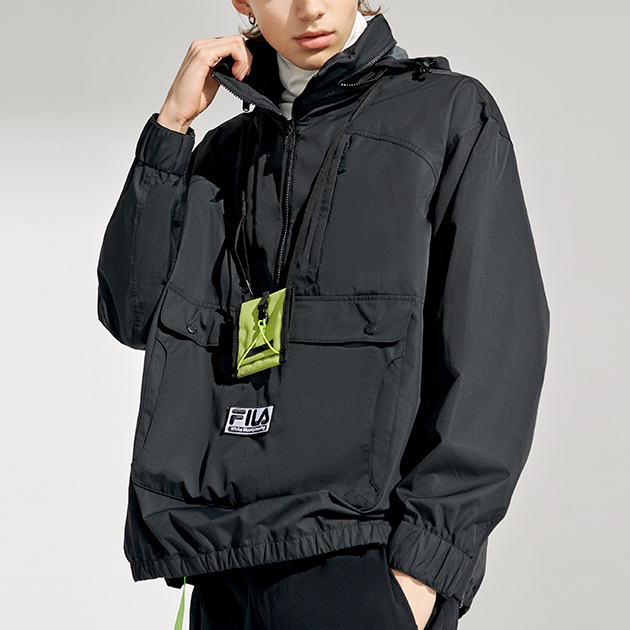 Мужское худи Fila x White Mountaineering (черное) — фото 4