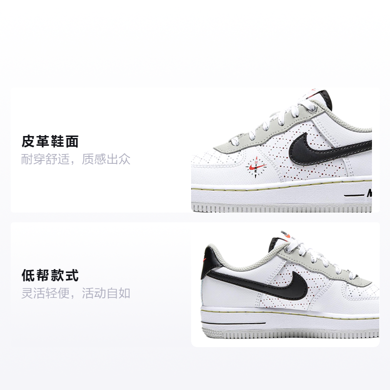 Детские кеды Nike Air Force 1 Fresh Perspective (черно-бело-красный) — фото 2