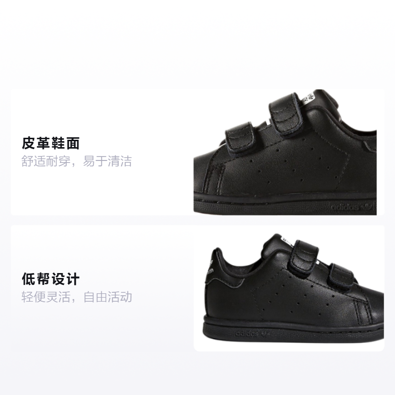 Детские кеды adidas originals STAN SMITH (черный) — фото 2