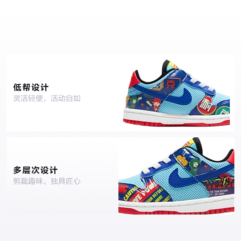Кроссовки Nike Dunk retro "firecracker"cny" (синий / красный) — фото 2