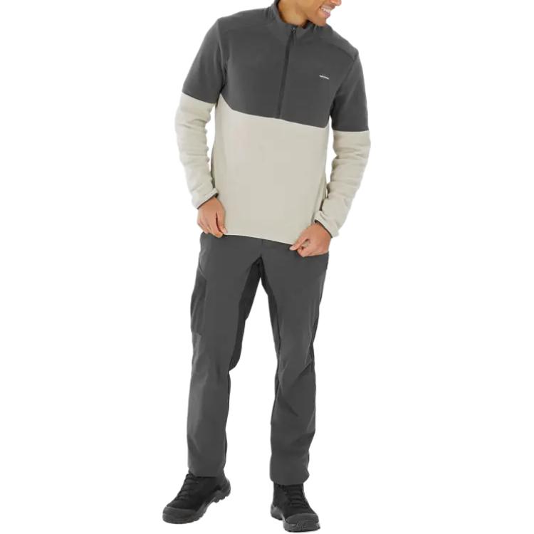 DECATHLON MH500 Fleece Clothing Men’s Moonlight Beige/Carbon Gray