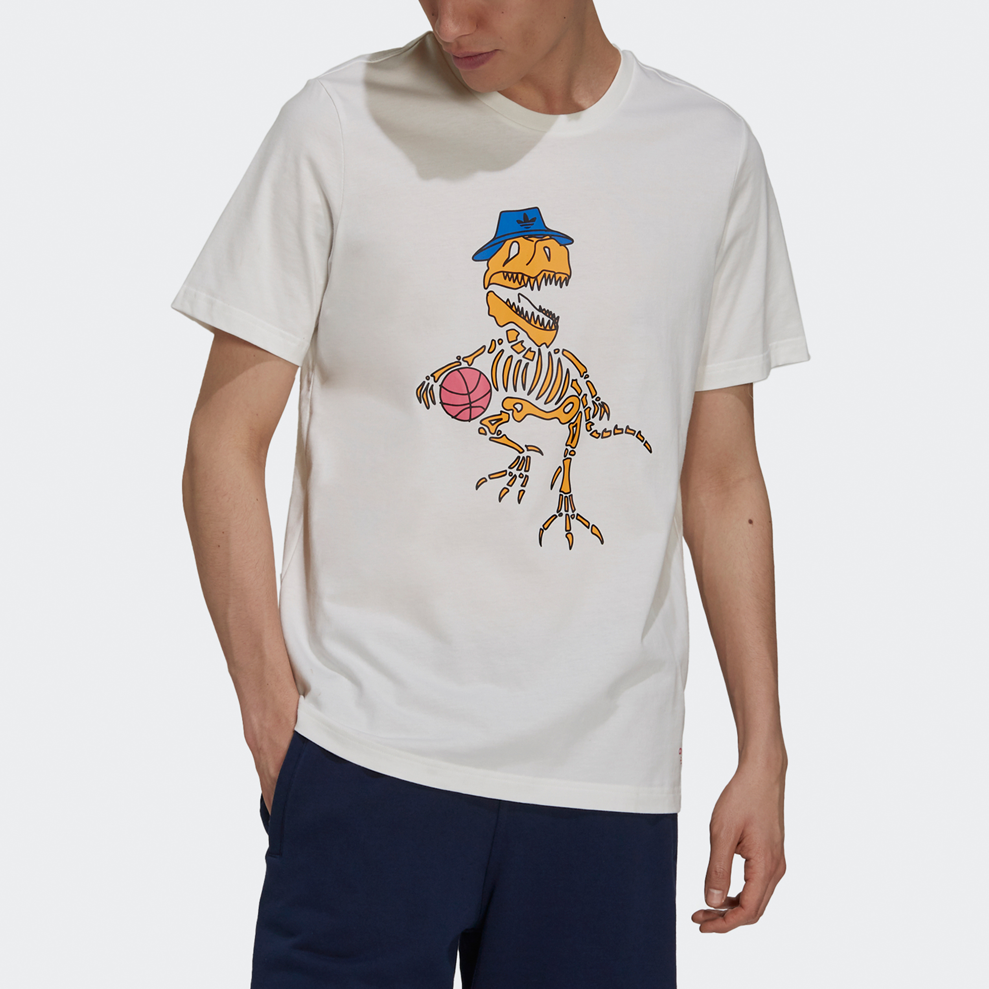 Мужская футболка adidas originals 5 Dino Tee (белая) — фото 4