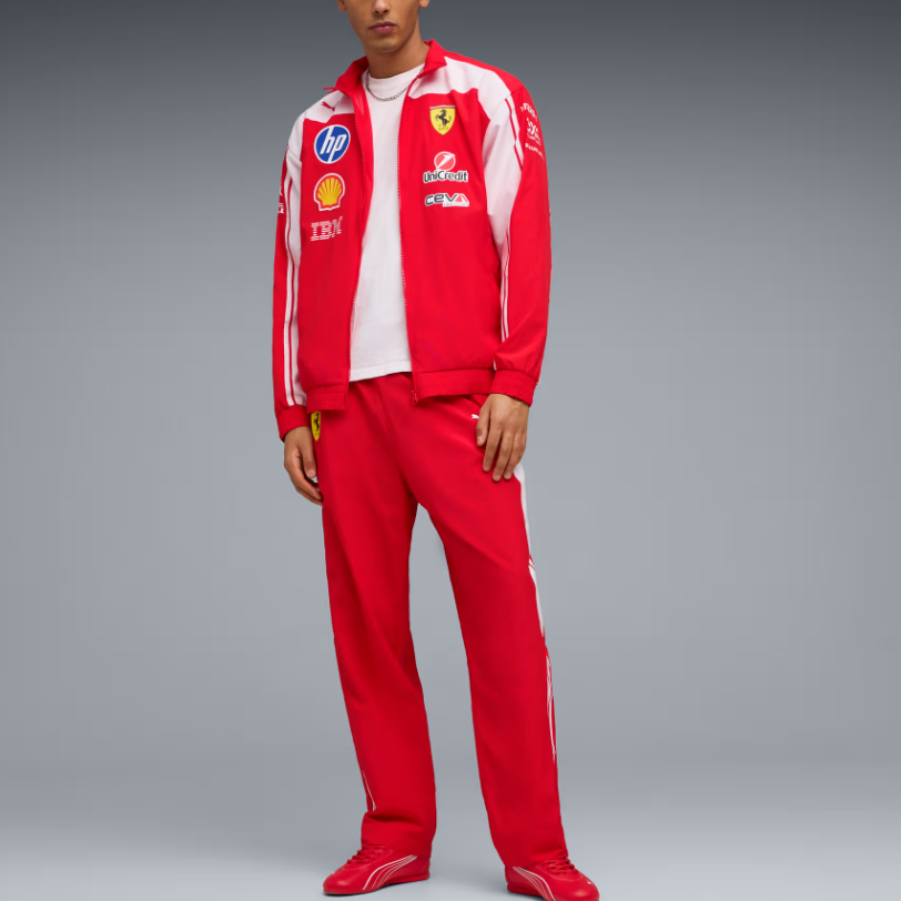 Мужская куртка PUMA × Ferrari REPLICA DRIVERS AUTHENTIC Scuderia Ferrari HP 2026 (красно-белая) — фото 4