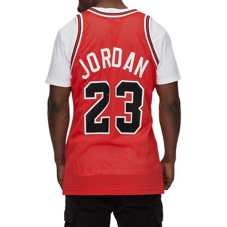 Mitchell Ness Basketball Jerseys Men’s Red Moderate Bib & Brace