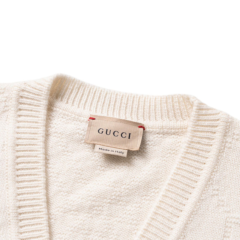 Мужской свитер Gucci SS23 V (миндально-белый) — фото 4
