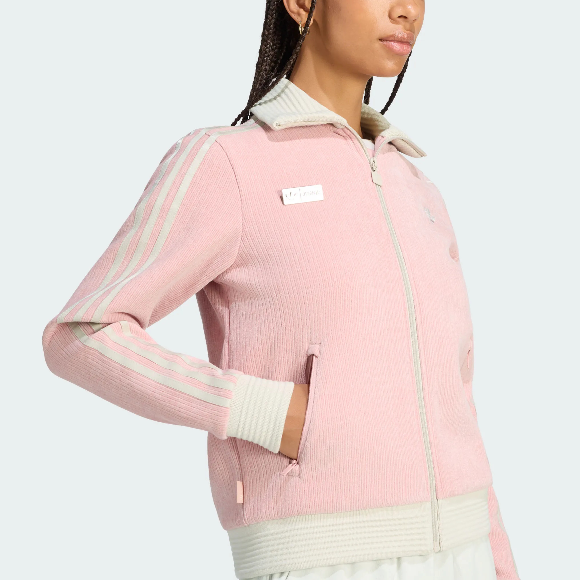 Женская олимпийка adidas originals × Jennie FAN OG TRACK TOP (черный) — фото 3