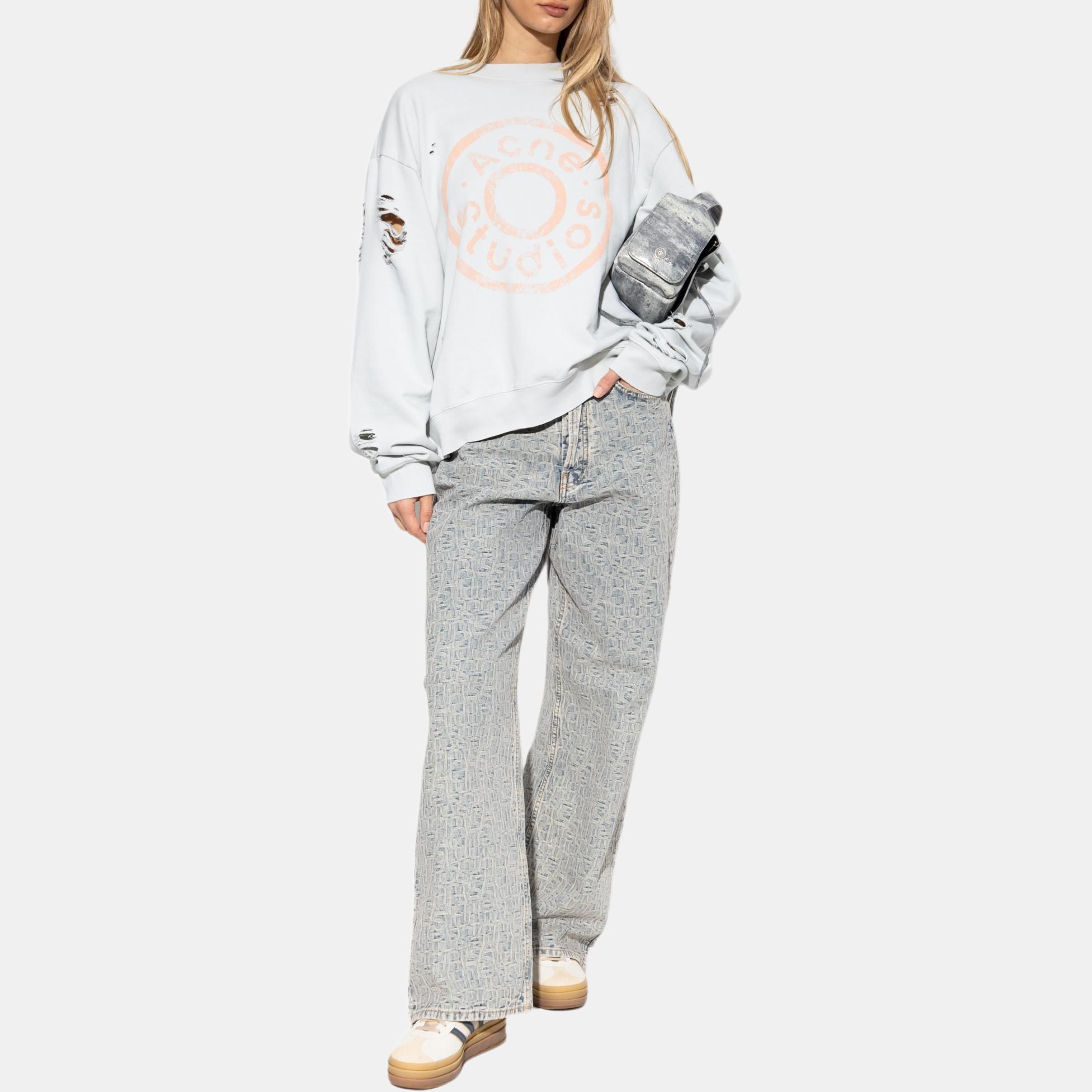 Женское худи Acne Studios (голубое) — фото 4
