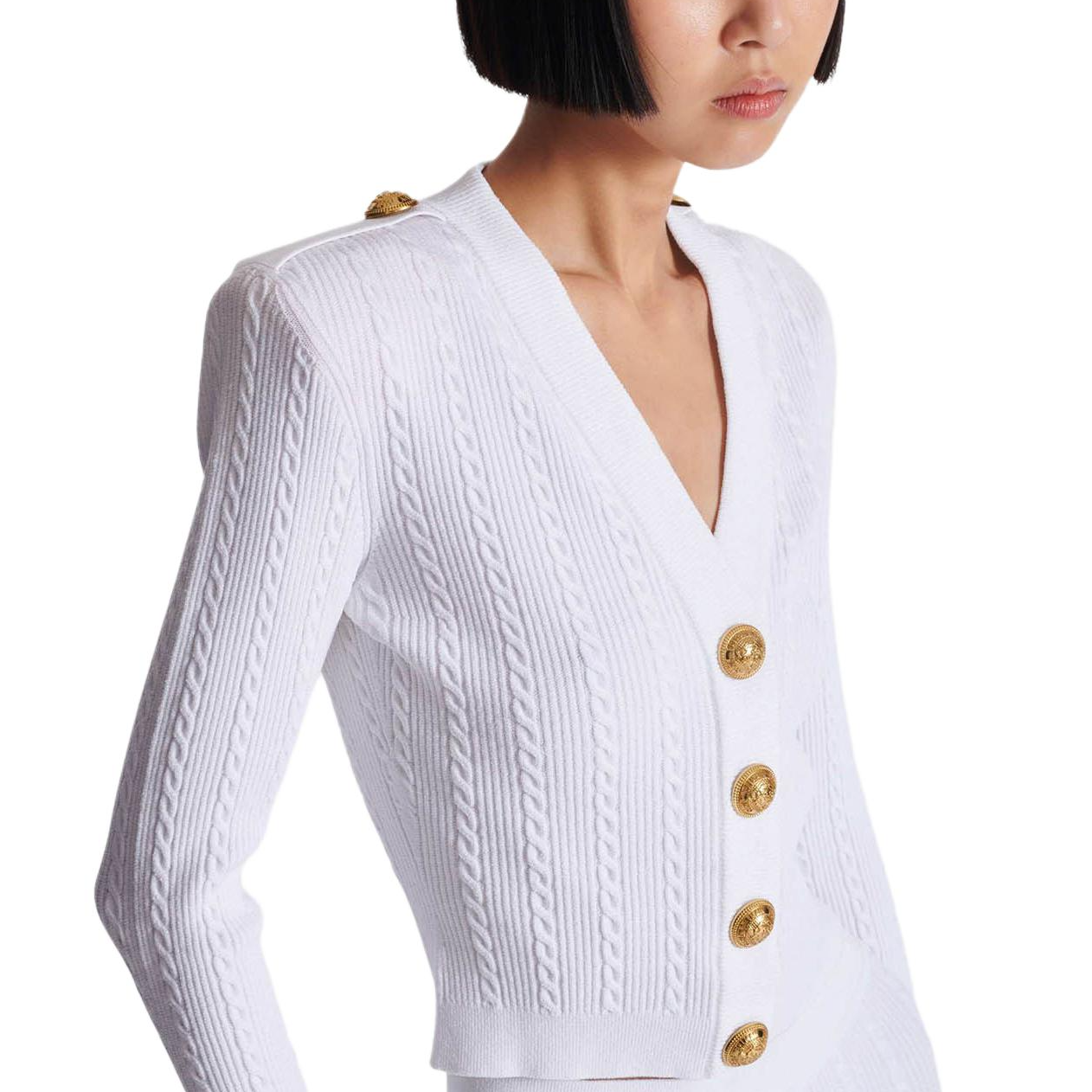 Женские свитер BALMAIN (белый) — фото 4