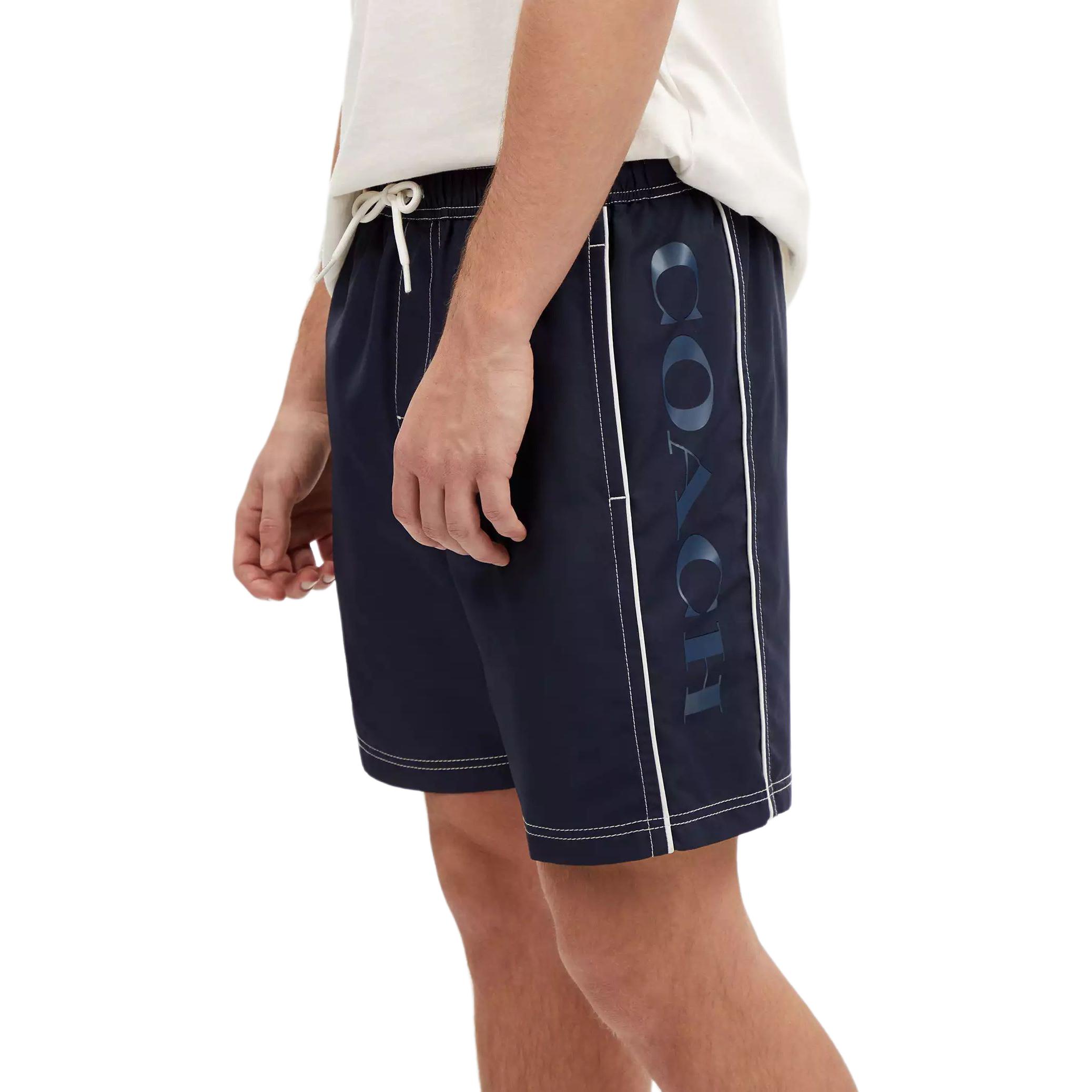 COACH Swim Trunks Beach Shorts Men’s Marine Blue