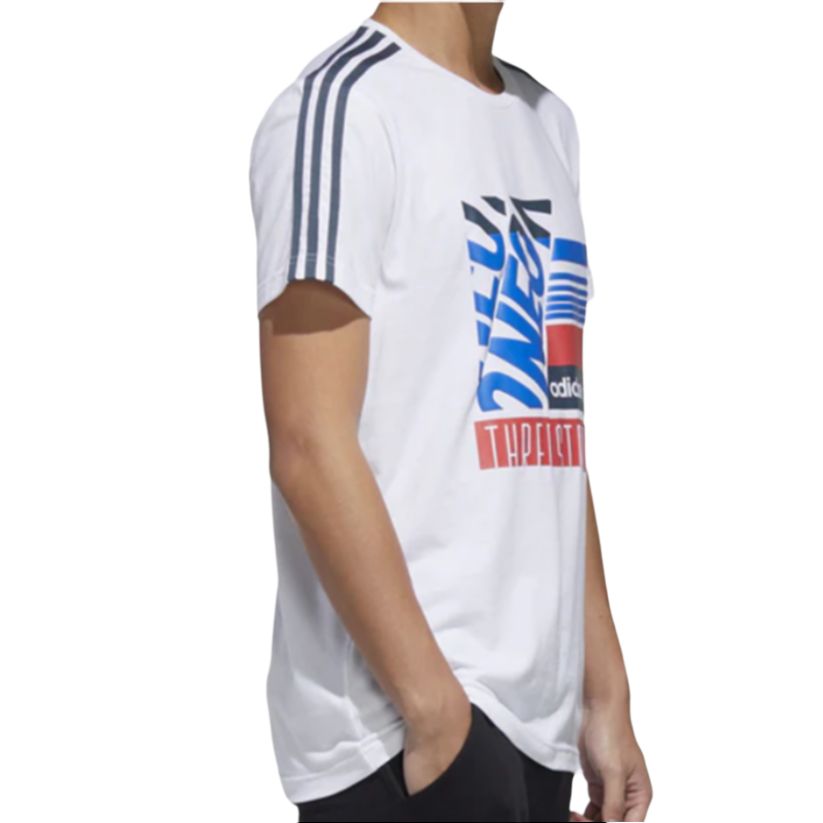 Мужские футболка adidas neo T (белая) — фото 5