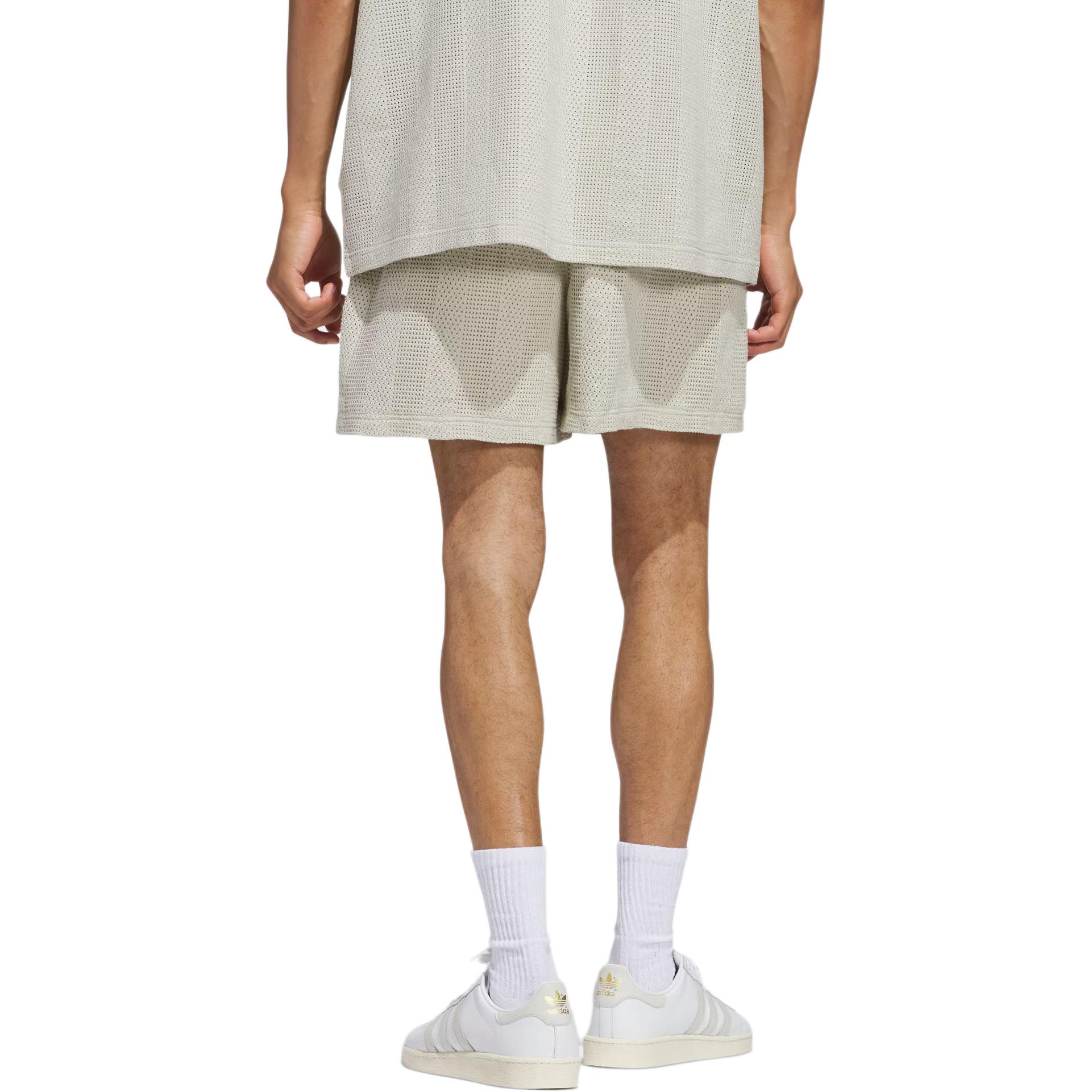 Adidas Originals KNIT Sports Shorts Unisex Light Sesame Gray/Wonder White