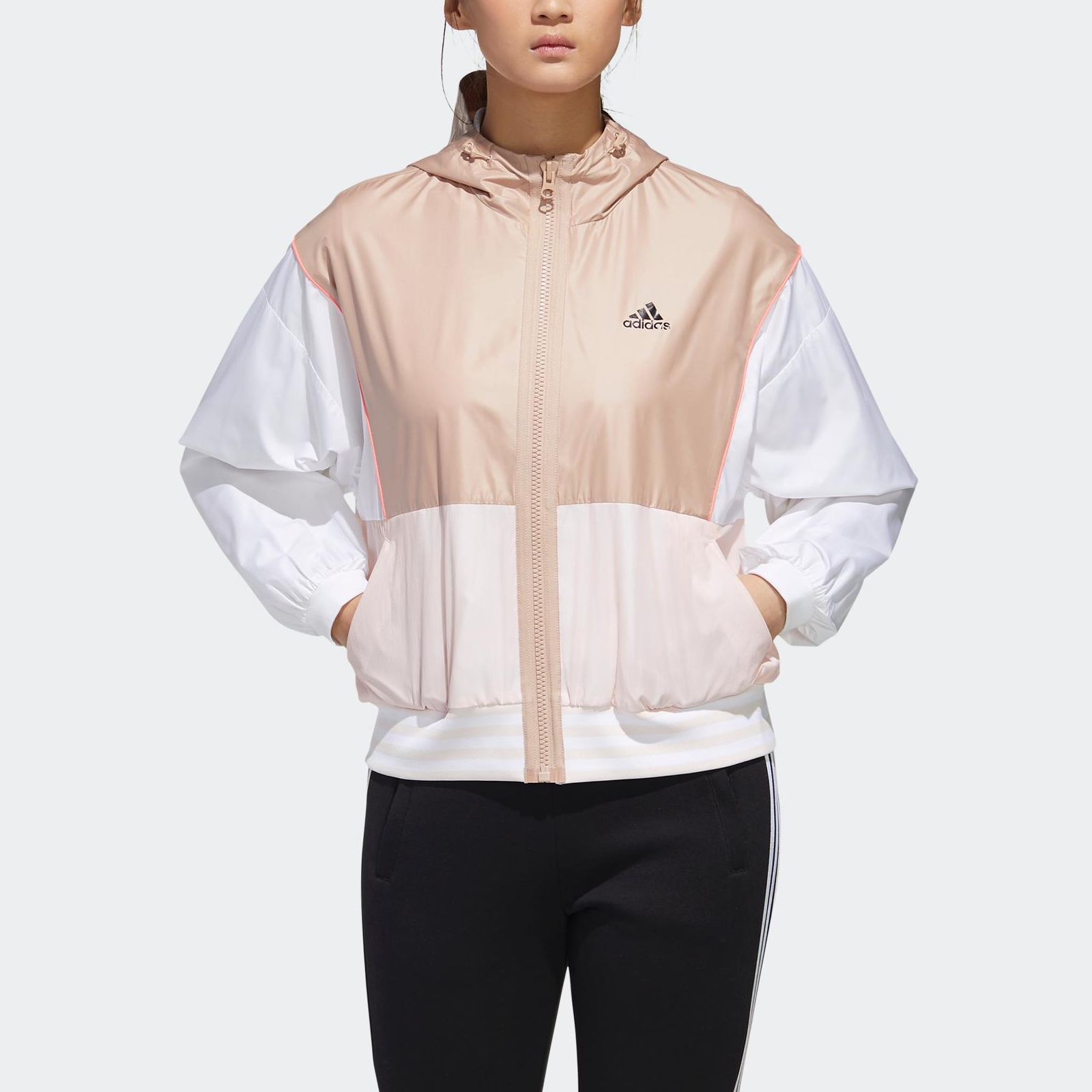 Женская куртка adidas neo Must Haves Block (розовая) — фото 4