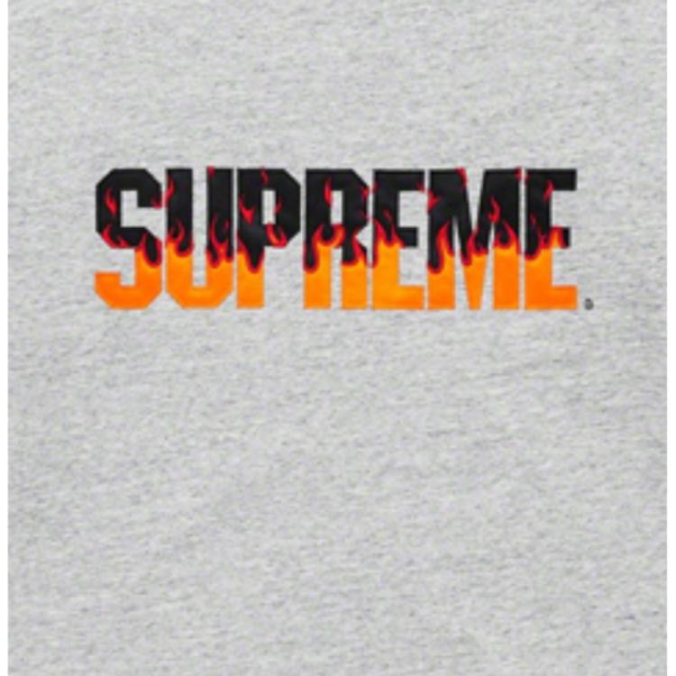 Футболка Supreme FW19 Flame S/S Top (серая) — фото 3