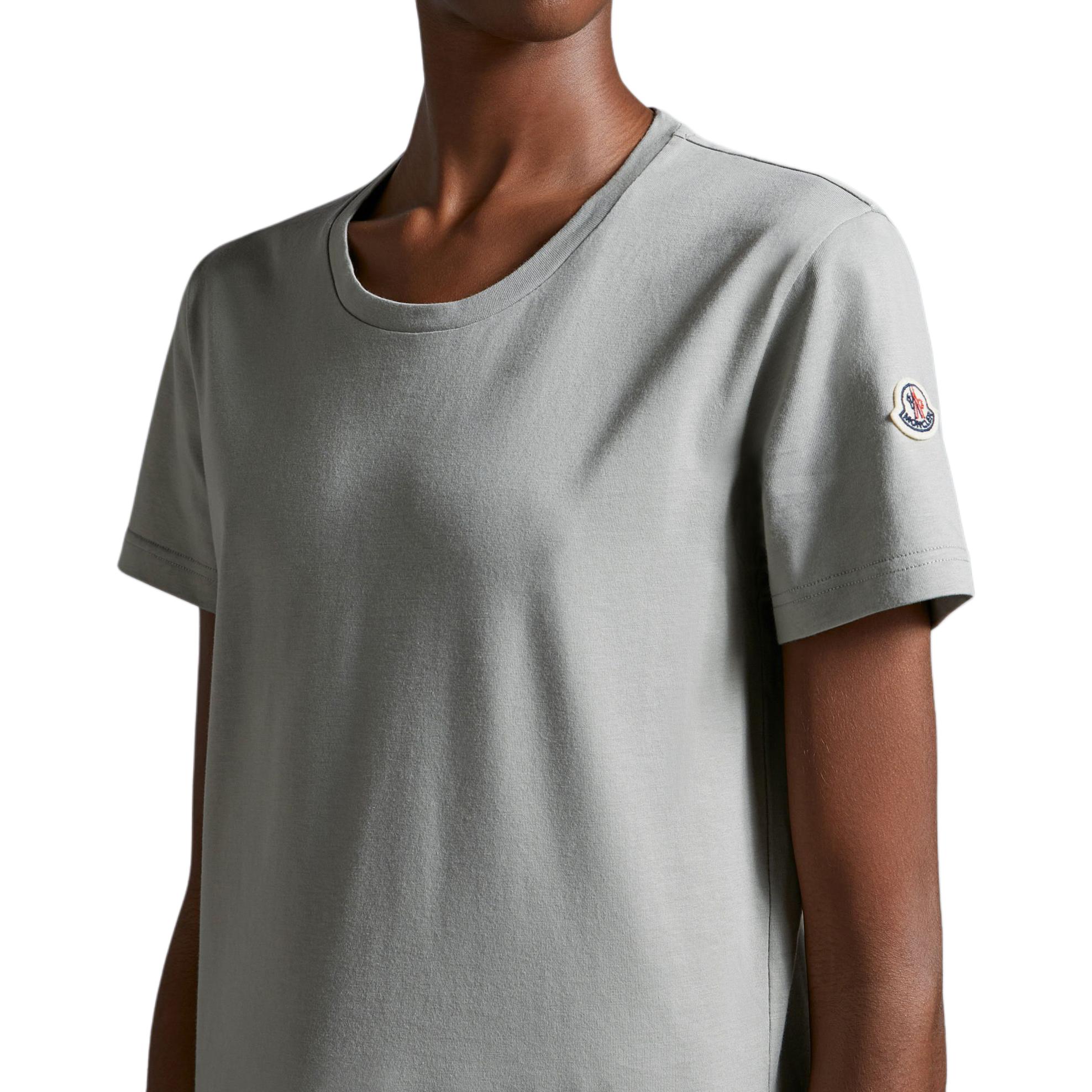 Женская футболка Moncler T (светло-серая) — фото 5