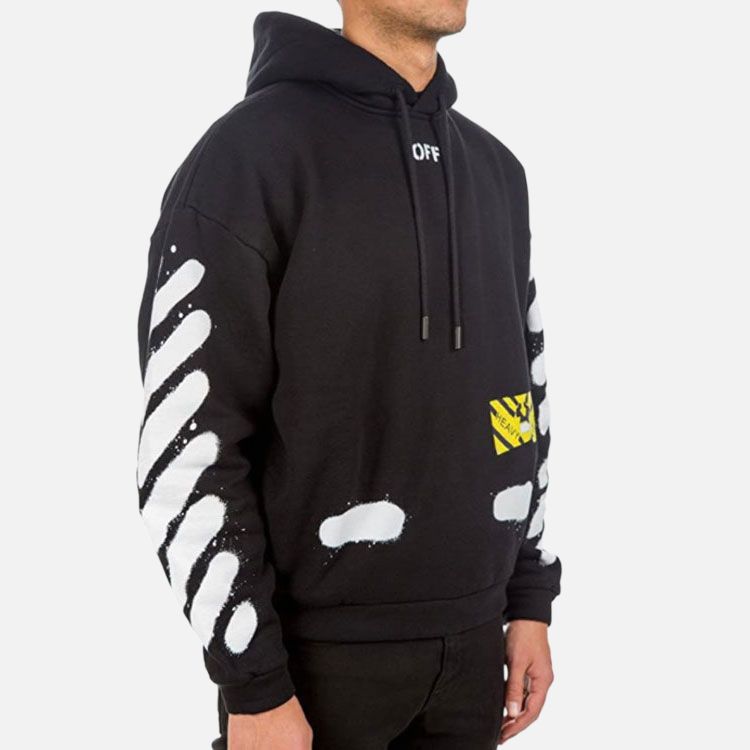 Мужское худи OFF-WHITE Splatter Graffiti (черное) — фото 4