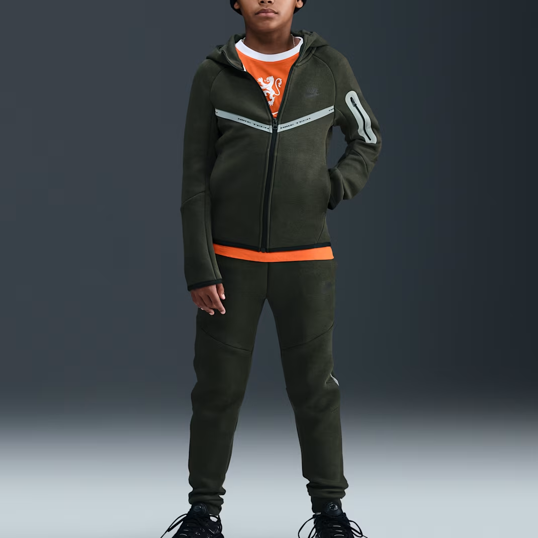 Куртка Nike Sportswear Tech Fleece (зелено-серые) — фото 3