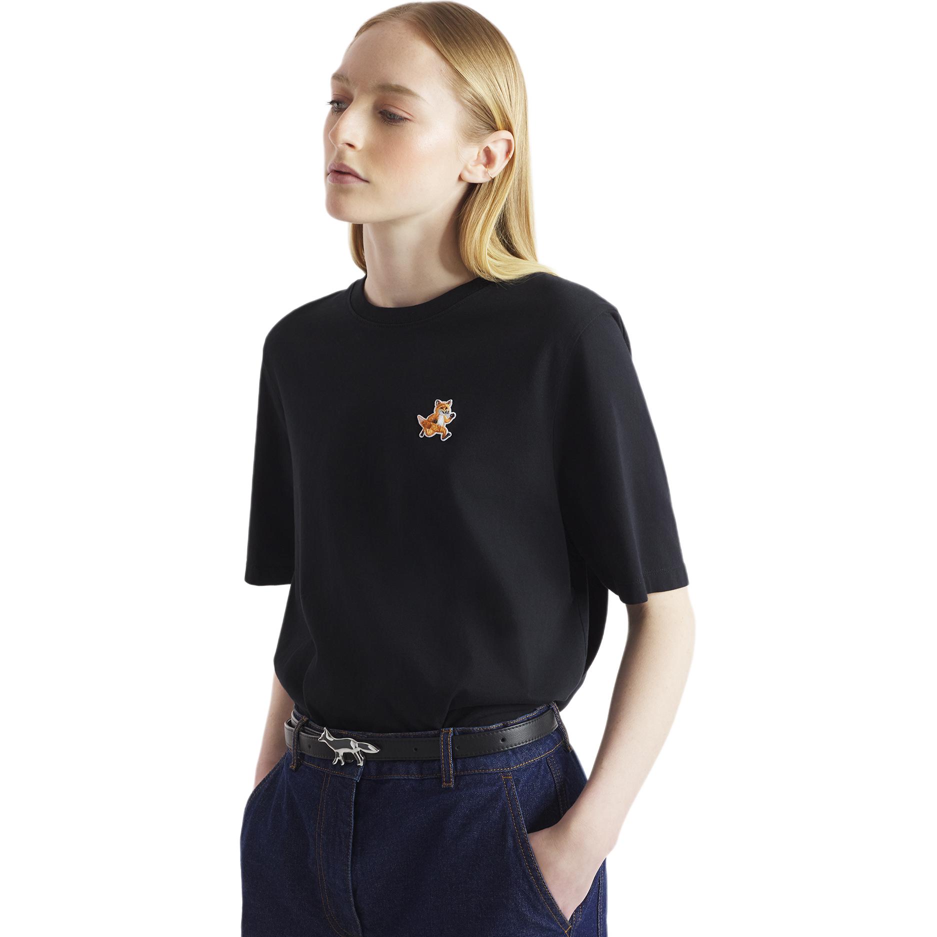 Женская футболка Maison Kitsune SS24 (черная) — фото 4