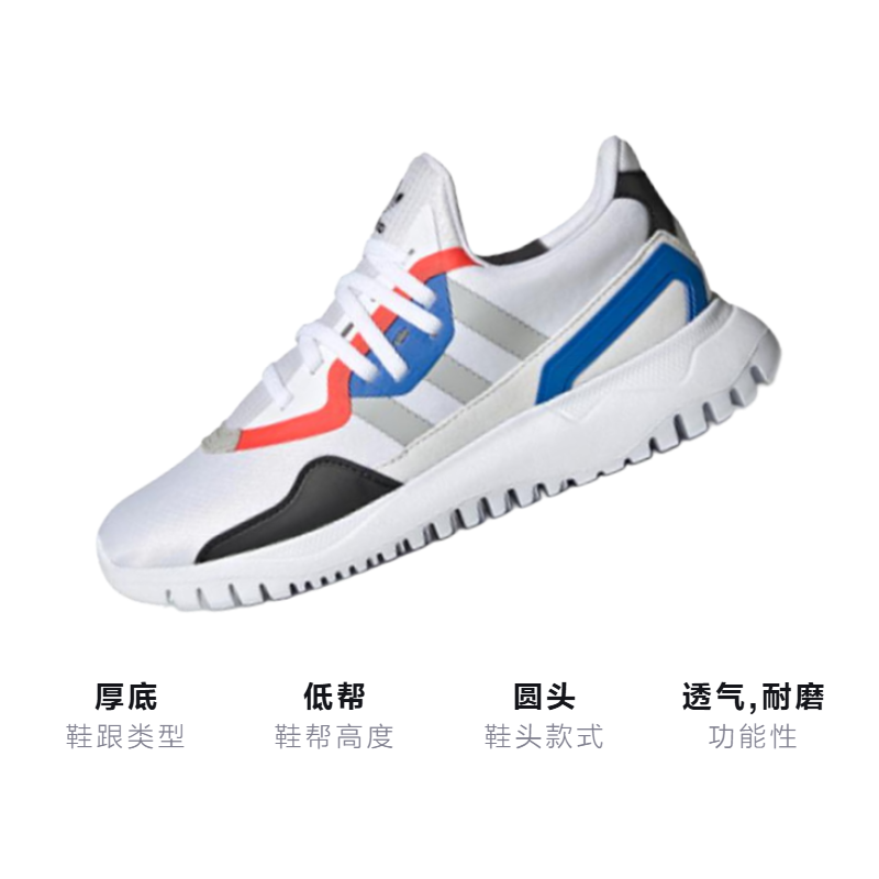 Детские кеды adidas originals Flex (бело-черно-синие) — фото 3
