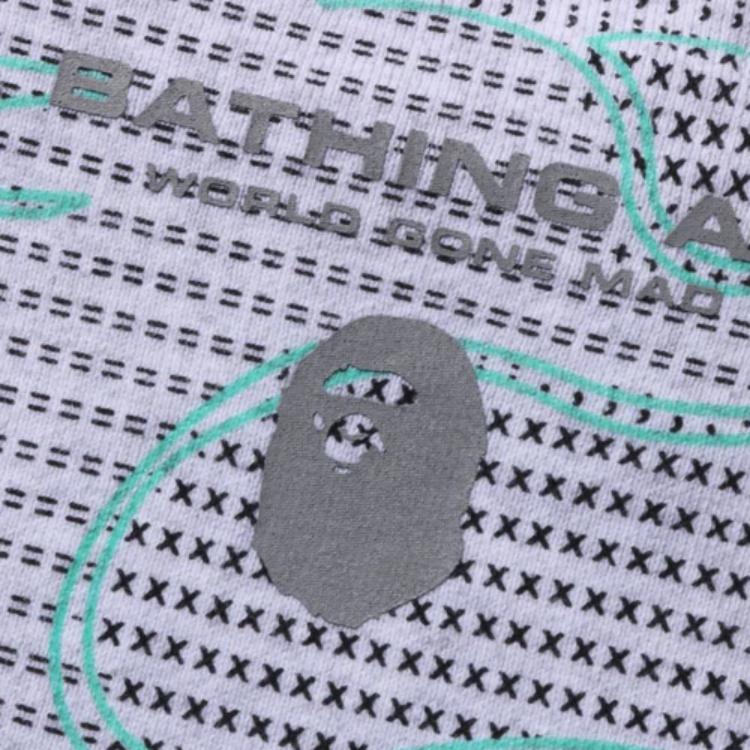 Мужское худи A BATHING APE A BATHING APE BAPE Text Code Camo Crewneck (зеленый камуфляж) — фото 12
