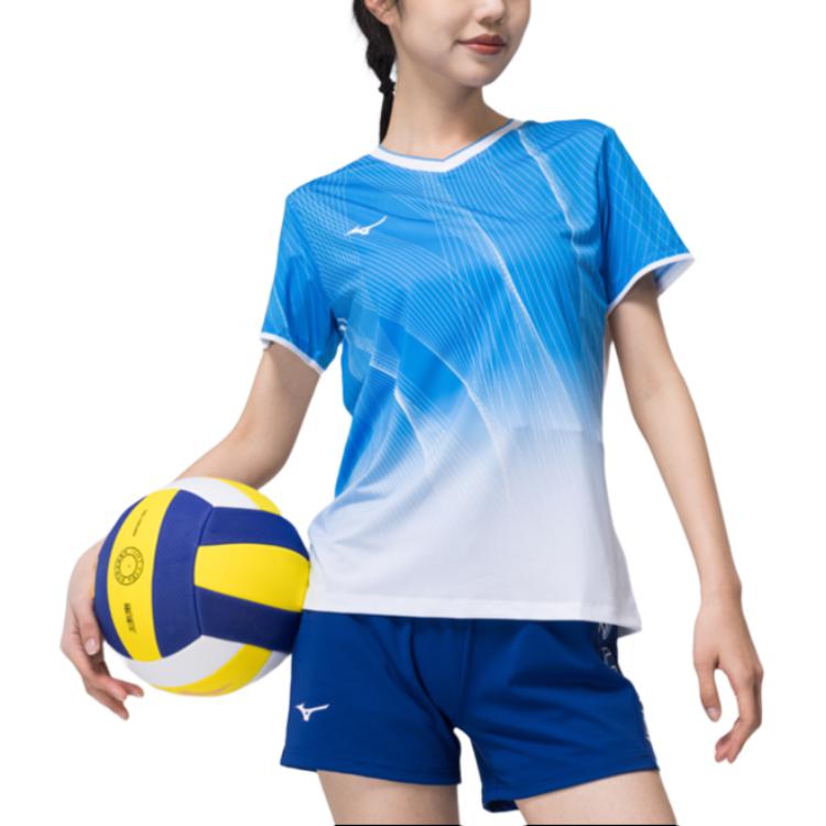 Mizuno Badminton Jersey Women’s Sky Blue/Orange Red/Purple