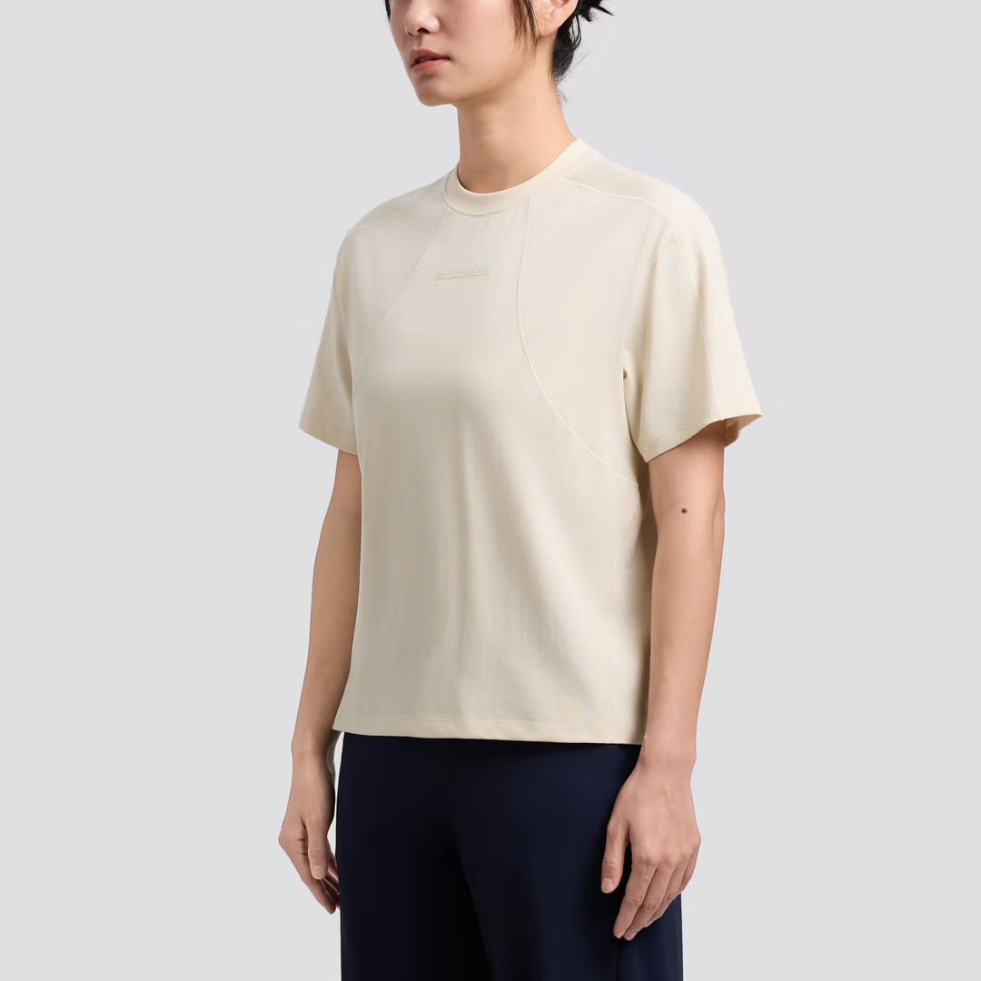 Женская футболка Salomon PL TECHY SS TEE SS26 (серые оттенки) — фото 4