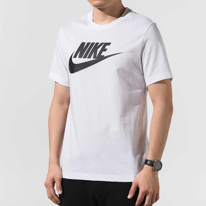 Nike Casual Sportswear Men’s White+Black Crew Neck Moderate