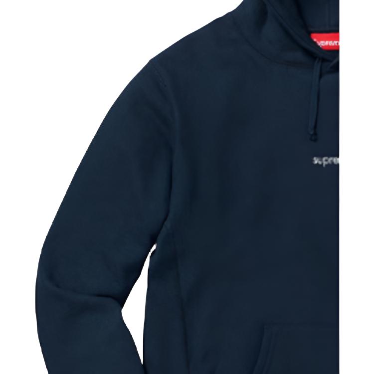 Худи Supreme FW18 Trademark Hooded Sweatshirt Navy (темно-синее) — фото 3