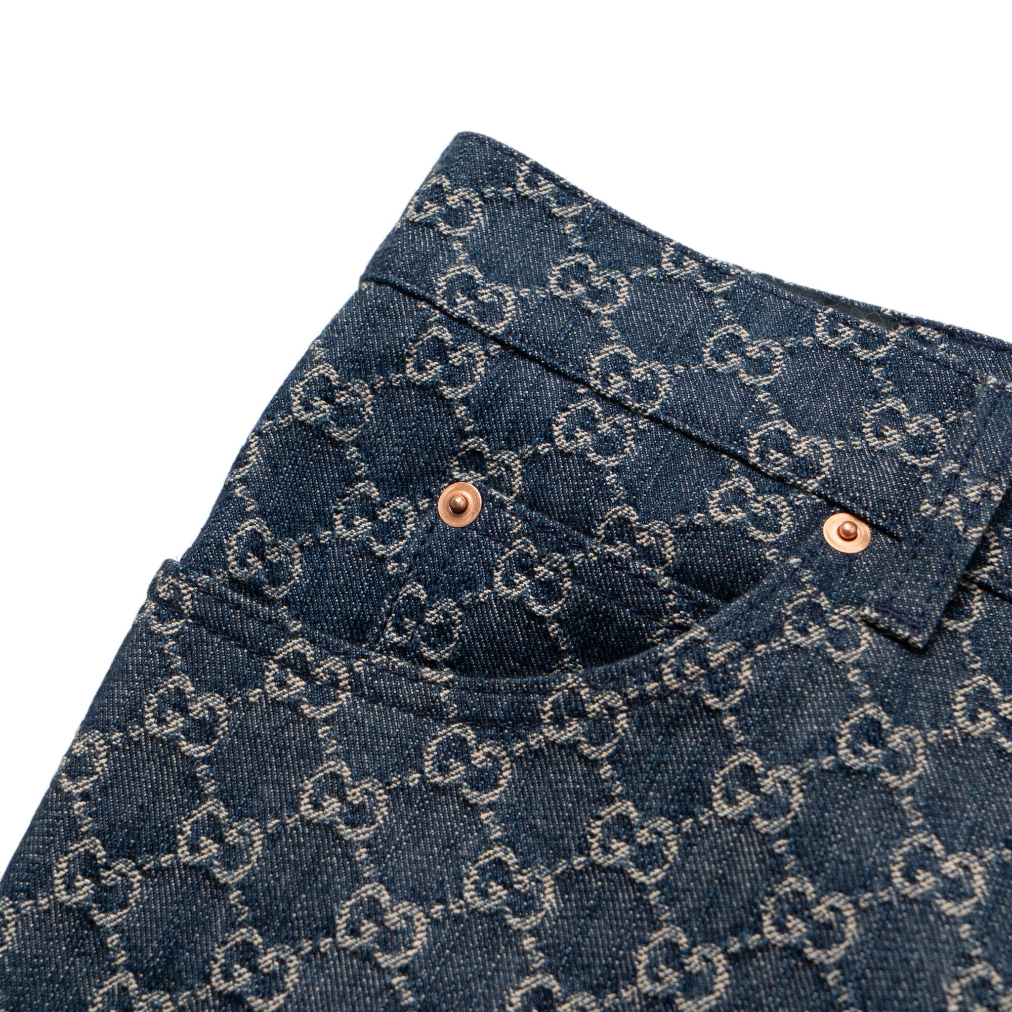 Мужские штаны Gucci Epilogue Logo (темно-синие) — фото 6