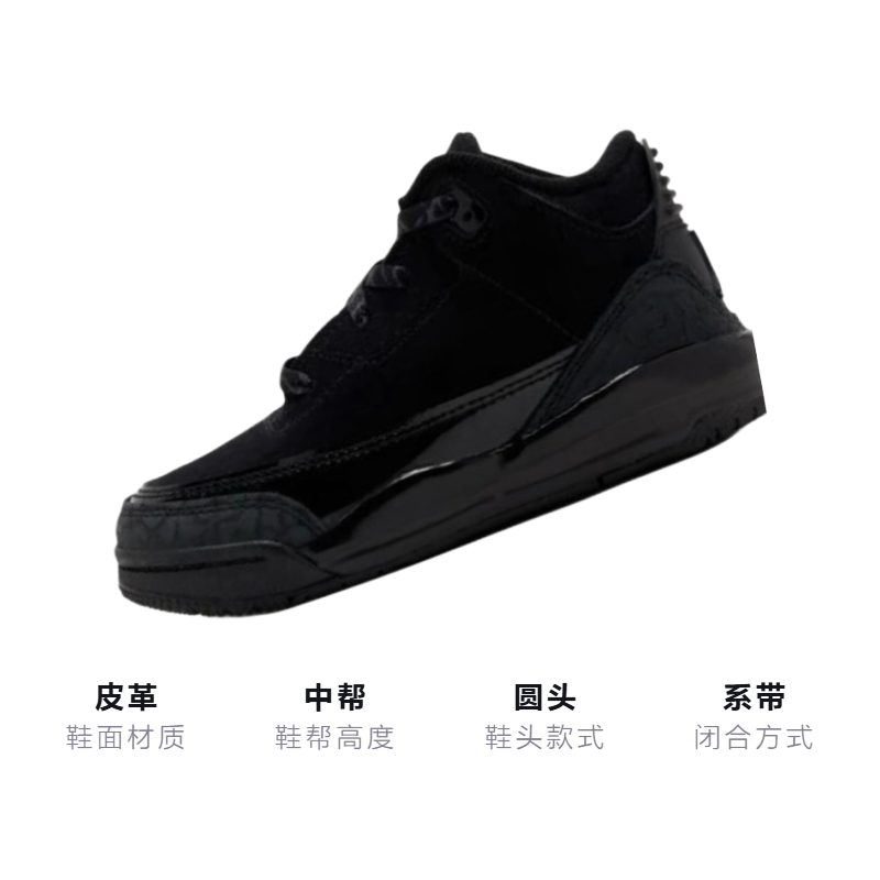 Кроссовки Jordan Air Jordan 3 Retro Black Cat (черный) — Чёрный — фото 3