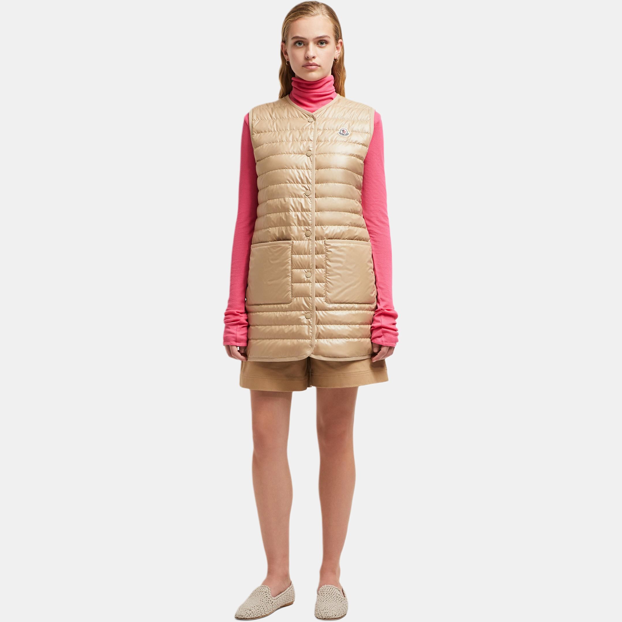 Женская куртка Moncler (светло-коричневая) — фото 3