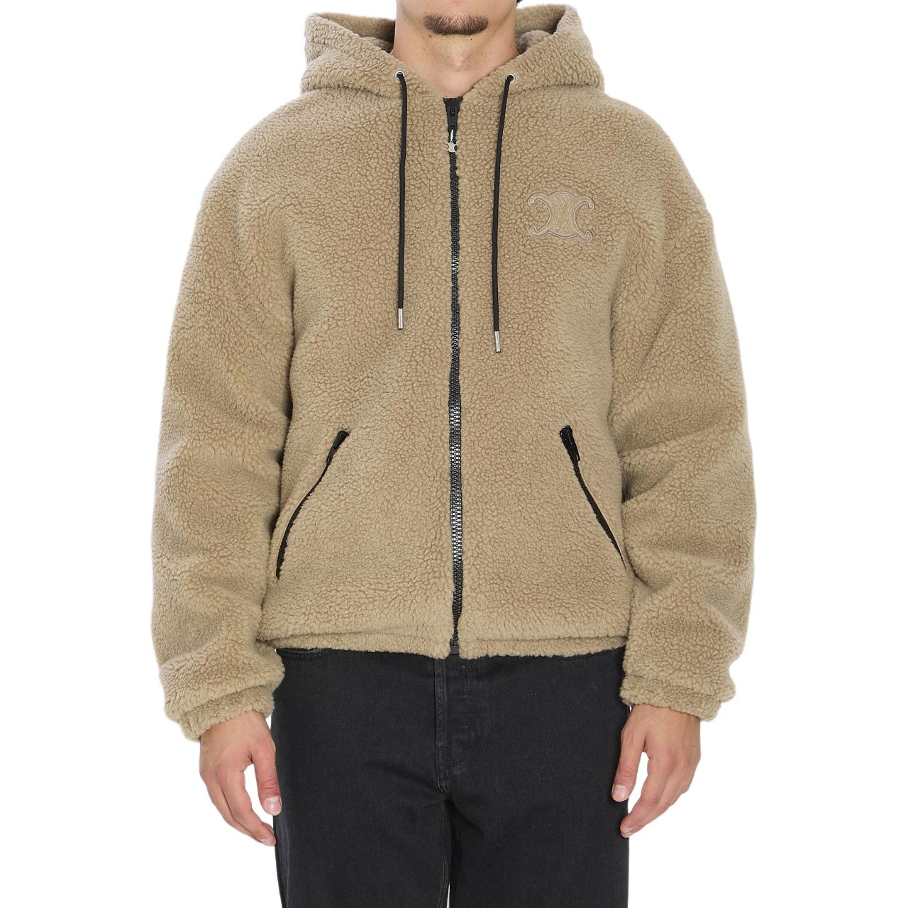 Мужская куртка CELINE Hooded Jacket (черная) — Бежевый — фото 3