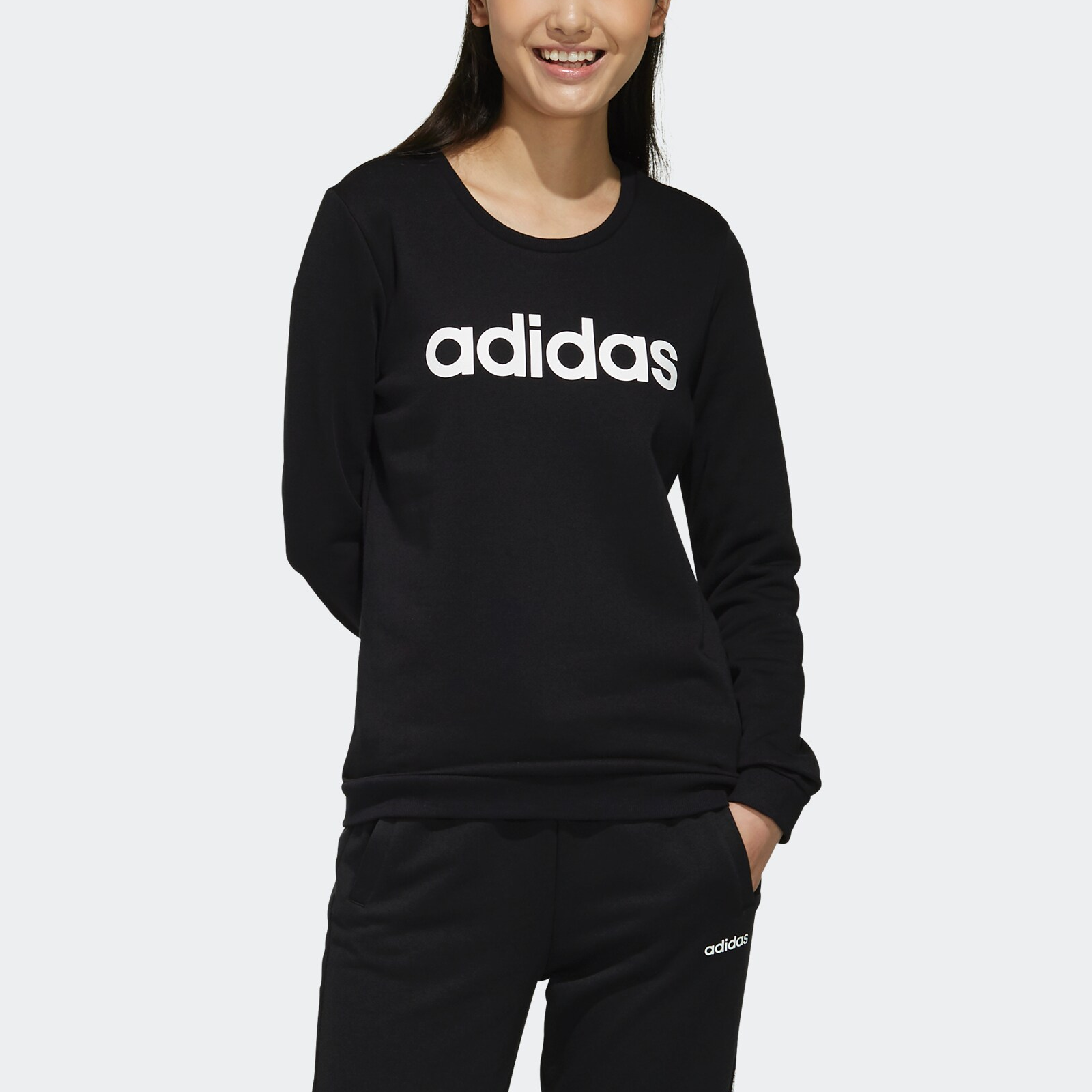 Женские худи adidas neo W Ce Sw (черные) — фото 3