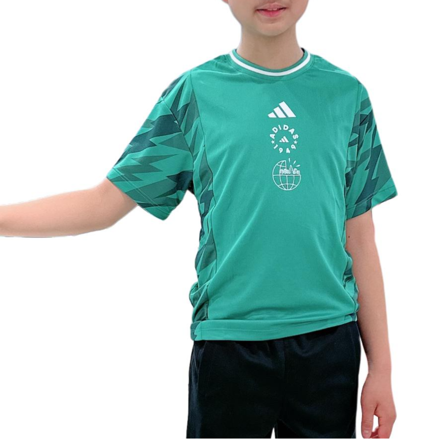 Мужская футболка adidas adidasT GRAPHIC SHORT SLEEVE T-SHIRT (салатово-зеленая) — фото 3