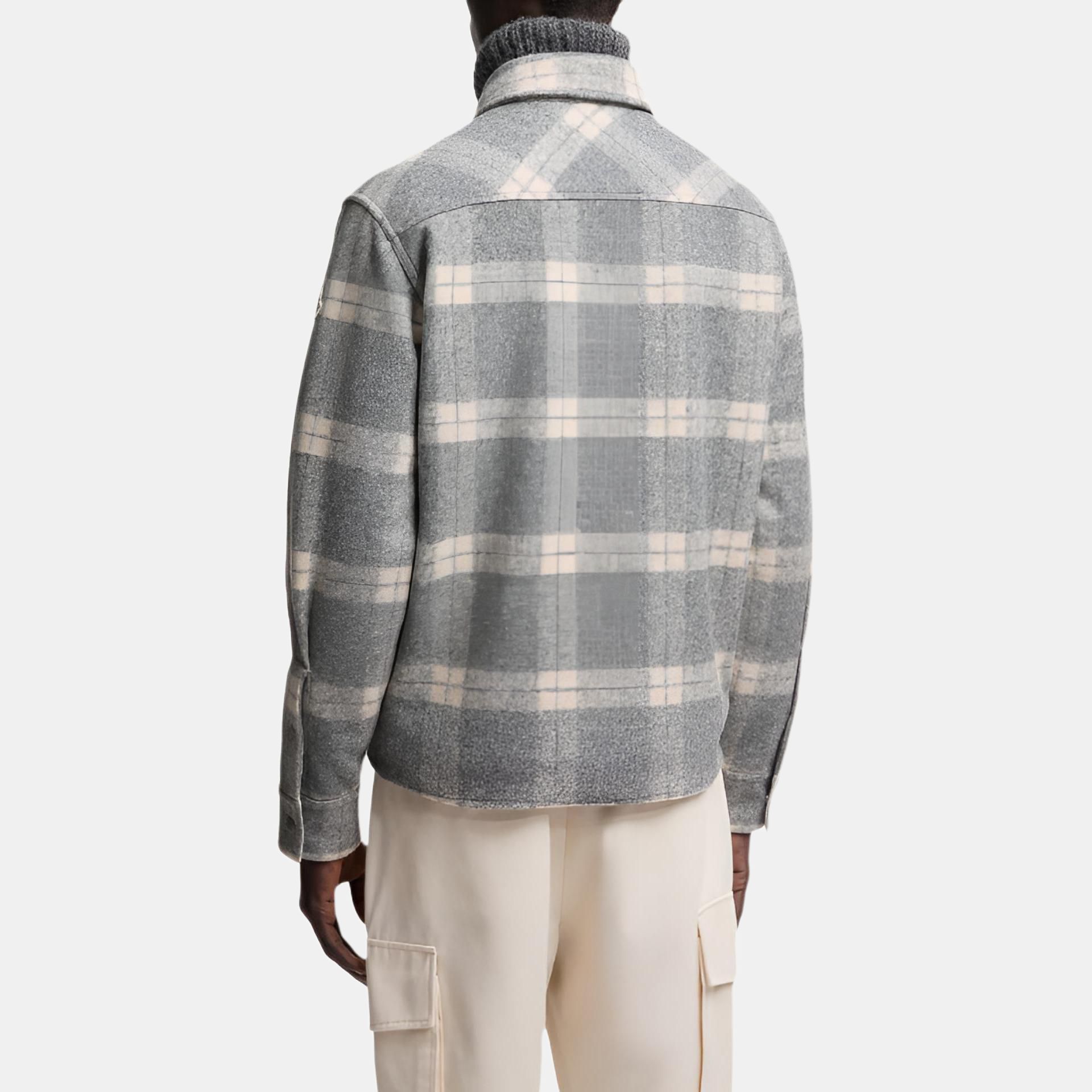 Мужская рубашка Moncler Tartan Long Sleeve (разноцветная) — фото 4
