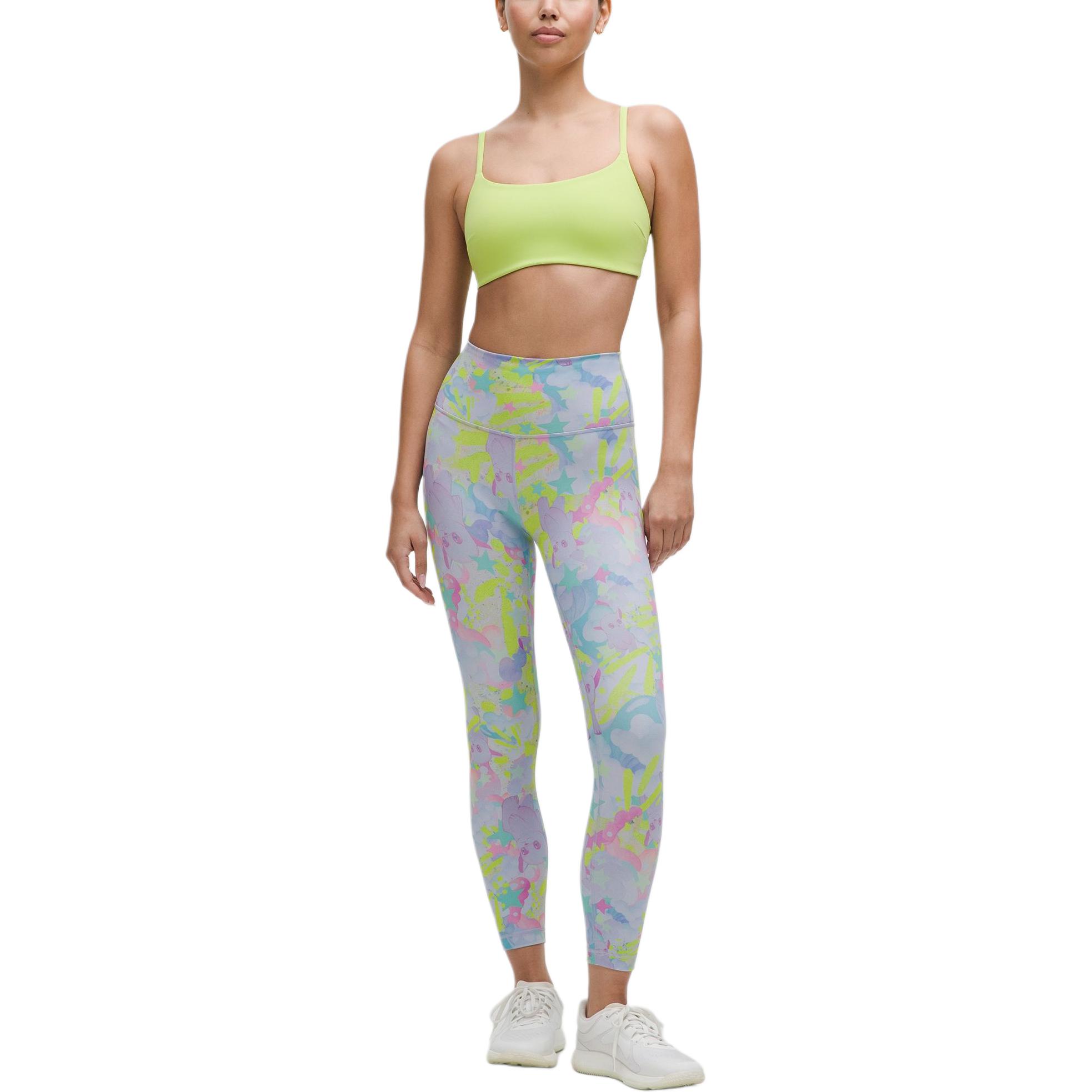 Lululemon x So Youn Lee Wunder Train Yoga Pants 25′ Women’s Pink Mirage Mixed Color Large Print
