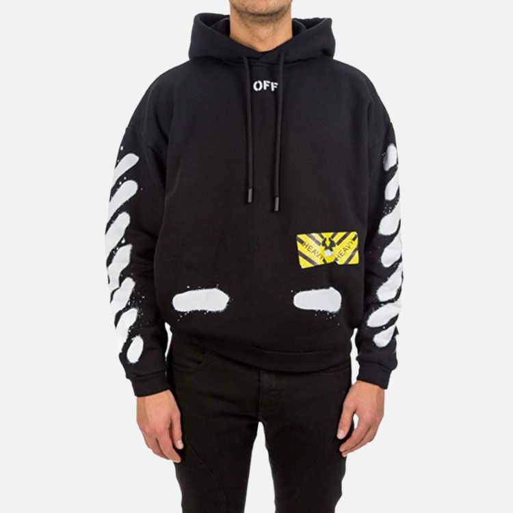 Мужское худи OFF-WHITE Splatter Graffiti (черное) — фото 2