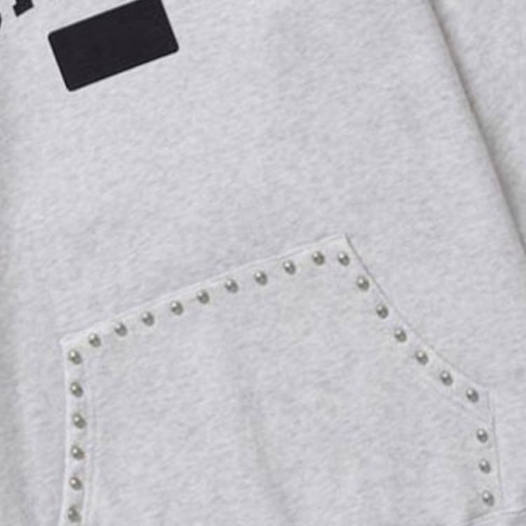 Худи Supreme FW18 Studded Hooded Sweatshirt Ash Grey (серое) — фото 2