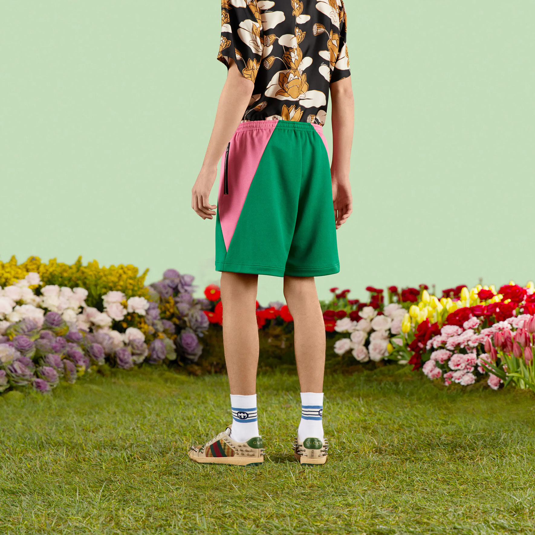 Мужские шорты Gucci SS23 (зеленые) — фото 5