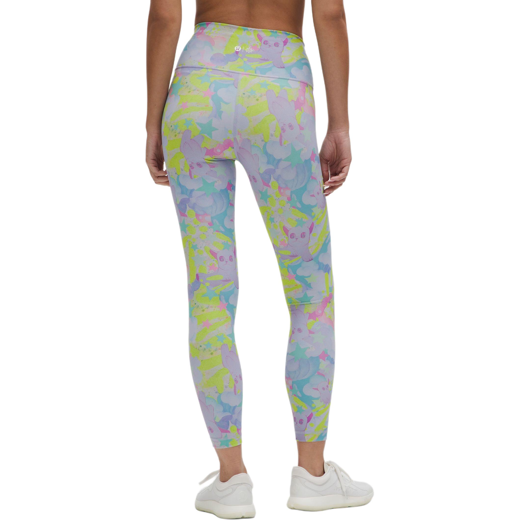 Lululemon x So Youn Lee Wunder Train Yoga Pants 25′ Women’s Pink Mirage Mixed Color Large Print