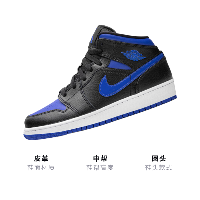 Кеды Jordan JordanAir Jordan 1 Mid (черно-синий) — Чёрныйсиний — фото 3