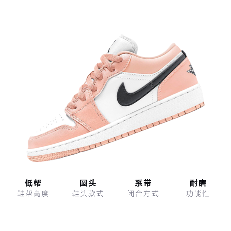 Кроссовки Jordan Air Jordan 1 "Light Arctic Pink" (розовый / белый) — 北极粉/白/黑 — фото 3