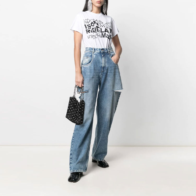 Женская футболка Maison Margiela Logo SS21 T (белая) — фото 4