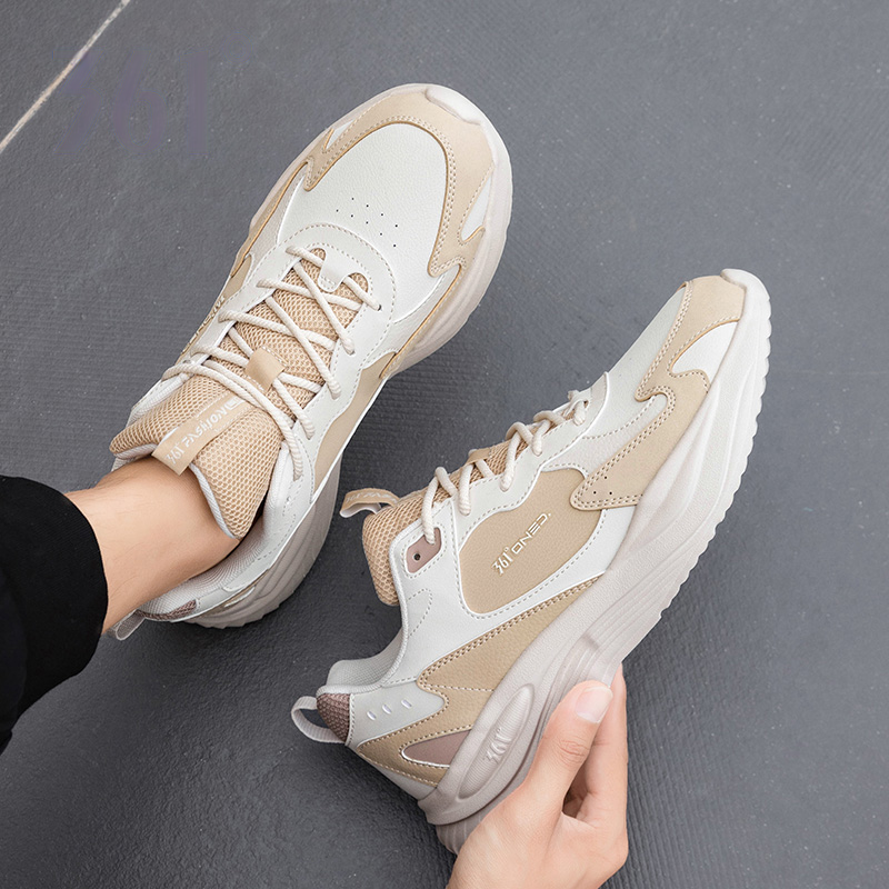 361° Slip Resistant Abrasion Resistant Low top Running Shoes Men’s White Brown